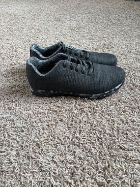 NOBULL Men’s Black Knit Trainer with Grey Camouflage Sole